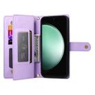 For Samsung Galaxy S25 FE 5G Nine Card-slot Zipper Wallet Bag Leather Phone Case(Purple) - 3