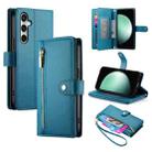 For Samsung Galaxy S25 FE 5G Nine Card-slot Zipper Wallet Bag Leather Phone Case(Blue) - 1