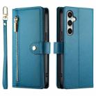 For Samsung Galaxy S25 FE 5G Nine Card-slot Zipper Wallet Bag Leather Phone Case(Blue) - 2