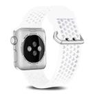 For Apple Watch Series 7 45mm / 6 & SE & 5 & 4 44mm / 3 & 2 & 1 42mm Two-tone Honeycomb Breathable Silicone Watch Band(White) - 1