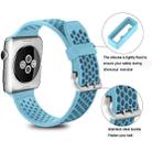 For Apple Watch Series 7 45mm / 6 & SE & 5 & 4 44mm / 3 & 2 & 1 42mm Two-tone Honeycomb Breathable Silicone Watch Band(Light Blue) - 4