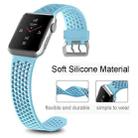 For Apple Watch Series 7 45mm / 6 & SE & 5 & 4 44mm / 3 & 2 & 1 42mm Two-tone Honeycomb Breathable Silicone Watch Band(Light Blue) - 5