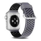 For Apple Watch Series 8&7 41mm / SE 2&6&SE&5&4 40mm / 3&2&1 38mm Two-tone Honeycomb Breathable Silicone Watch Band(Grey Black) - 1