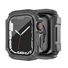 For Apple Watch Series 7 41mm PC Hybrid Tempered Glass Protector Armor Case(Grey) - 1