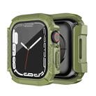 For Apple Watch Series 7 41mm PC Hybrid Tempered Glass Protector Armor Case(Army Green) - 1