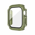 For Apple Watch Series 7 41mm PC Hybrid Tempered Glass Protector Armor Case(Army Green) - 2