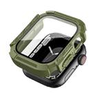 For Apple Watch Series 7 41mm PC Hybrid Tempered Glass Protector Armor Case(Army Green) - 3