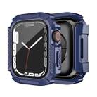 For Apple Watch Series 7 41mm PC Hybrid Tempered Glass Protector Armor Case(Midnight Blue) - 1