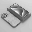 For iPhone 16 Pro Max Lens Frame Bracket Corrugated MagSafe Phone Case(Grey) - 2