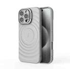 For iPhone 16 Pro Max Lens Frame Bracket Corrugated MagSafe Phone Case(Grey) - 3