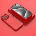 For iPhone 16 Pro Max Lens Frame Bracket Corrugated MagSafe Phone Case(Red) - 2