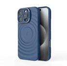 For iPhone 16 Pro Max Lens Frame Bracket Corrugated MagSafe Phone Case(Dark Blue) - 3