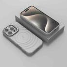 For iPhone 16 Pro Lens Frame Bracket Corrugated MagSafe Phone Case(Grey) - 2