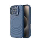 For iPhone 16 Pro Lens Frame Bracket Corrugated MagSafe Phone Case(Dark Blue) - 3