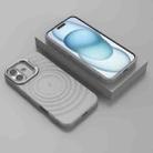 For iPhone 16 Plus Lens Frame Bracket Corrugated MagSafe Phone Case(Grey) - 2