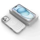 For iPhone 16 Plus Lens Frame Bracket Corrugated MagSafe Phone Case(White) - 2