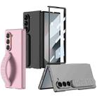 For Samsung Galaxy Z Fold6 GKK Integrated Silicone Wristband Phone Case(Pink) - 2