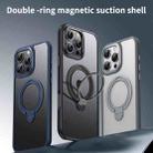 For iPhone 16 Pro Max Double Ring MagSafe Magnetic Holder Phone Case(Matte Black) - 2