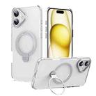 For iPhone 16 Plus Double Ring MagSafe Magnetic Holder Phone Case(Transparent) - 1