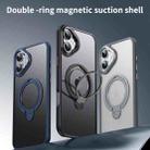 For iPhone 16 Double Ring MagSafe Magnetic Holder Phone Case(Transparent) - 2