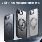 For iPhone 16e Double Ring MagSafe Magnetic Holder Phone Case(Matte Black) - 2