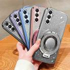 For Samsung Galaxy M34 5G Plated Gradient Glitter Round Holder TPU Phone Case(Silver) - 2