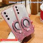 For Samsung Galaxy M34 5G Plated Gradient Glitter Round Holder TPU Phone Case(Silver) - 3