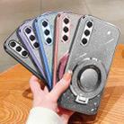 For Samsung Galaxy M54 Plated Gradient Glitter Round Holder TPU Phone Case(Silver) - 2