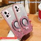 For Motorola Moto G13 / G23 Plated Gradient Glitter Round Holder TPU Phone Case(Purple) - 3