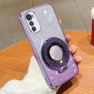 For Motorola Moto E32 / E32s Plated Gradient Glitter Round Holder TPU Phone Case(Purple) - 1