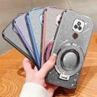 For Motorola Moto E7 Plus Plated Gradient Glitter Round Holder TPU Phone Case(Silver) - 2