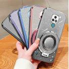For Motorola Moto E7 Plated Gradient Glitter Round Holder TPU Phone Case(Purple) - 2