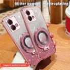 For Motorola Moto G84 Plated Gradient Glitter Round Holder TPU Phone Case(Purple) - 3