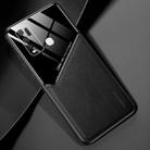 For Vivo Y50 All-inclusive Leather + Organic Glass Phone Case with Metal Iron Sheet(Black) - 1