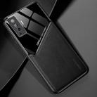 For Vivo X50 All-inclusive Leather + Organic Glass Phone Case with Metal Iron Sheet(Black) - 1