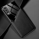 For Vivo Y70s All-inclusive Leather + Organic Glass Phone Case with Metal Iron Sheet(Black) - 1