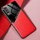 For Vivo Y70s All-inclusive Leather + Organic Glass Phone Case with Metal Iron Sheet(Red) - 1