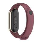 For Xiaomi Smart Band 9 / 8 MIJOBS Metal Buckle Solid Color Silicone Watch Band(Wine Red) - 3