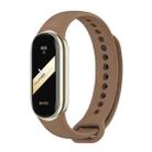 For Xiaomi Smart Band 9 / 8 MIJOBS Metal Buckle Solid Color Silicone Watch Band(Coffee Color) - 1