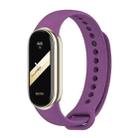 For Xiaomi Smart Band 9 / 8 MIJOBS Metal Buckle Solid Color Silicone Watch Band(Purple) - 1