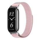 For Xiaomi Smart Band 9 / 8 MIJOBS Nylon Watch Band Wristband(Pink Silver) - 1