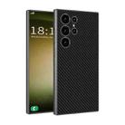 For Samsung Galaxy S23 Ultra 5G GKK Metal Paint Skin Feel Leather Full Coverage Phone Case(Carbon Fibre) - 1