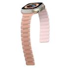 For Apple Watch SE 2023 44mm Two-color Magnetic Silicone Watch Band(Pink Rose Grey) - 2