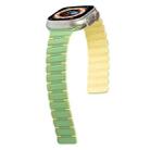 For Apple Watch SE 2023 44mm Two-color Magnetic Silicone Watch Band(Mint Light Yellow) - 2