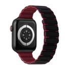 For Apple Watch SE 2023 44mm Two-color Magnetic Silicone Watch Band(Black Wine Red) - 1