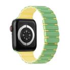 For Apple Watch SE 2023 40mm Two-color Magnetic Silicone Watch Band(Mint Light Yellow) - 1