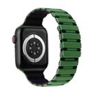 For Apple Watch SE 2023 40mm Two-color Magnetic Silicone Watch Band(Green Black) - 1