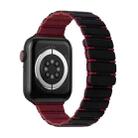 For Apple Watch SE 2023 40mm Two-color Magnetic Silicone Watch Band(Black Wine Red) - 1