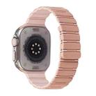 For Apple Watch Ultra 2 49mm Two-color Magnetic Silicone Watch Band(Pink Rose Grey) - 1