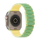 For Apple Watch Ultra 2 49mm Two-color Magnetic Silicone Watch Band(Mint Light Yellow) - 1